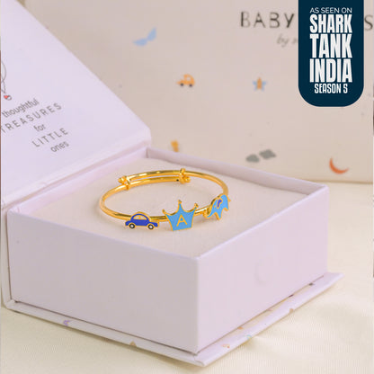 Car Crown Elephant Silver Kada