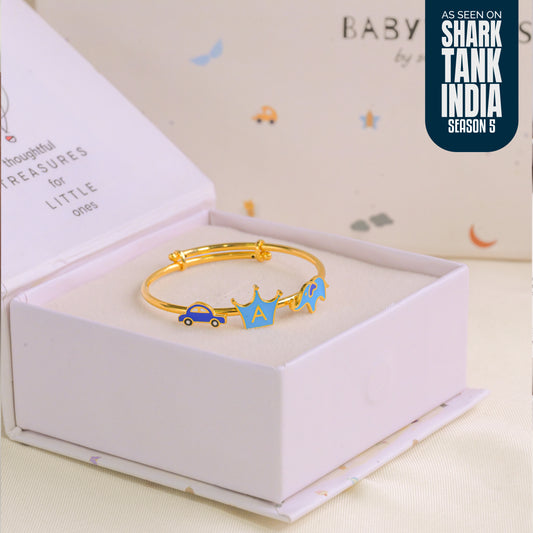 Car Crown Elephant Silver Kada