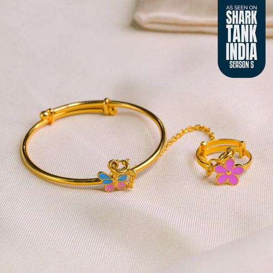 Flower Butterfly Silver Hathphool