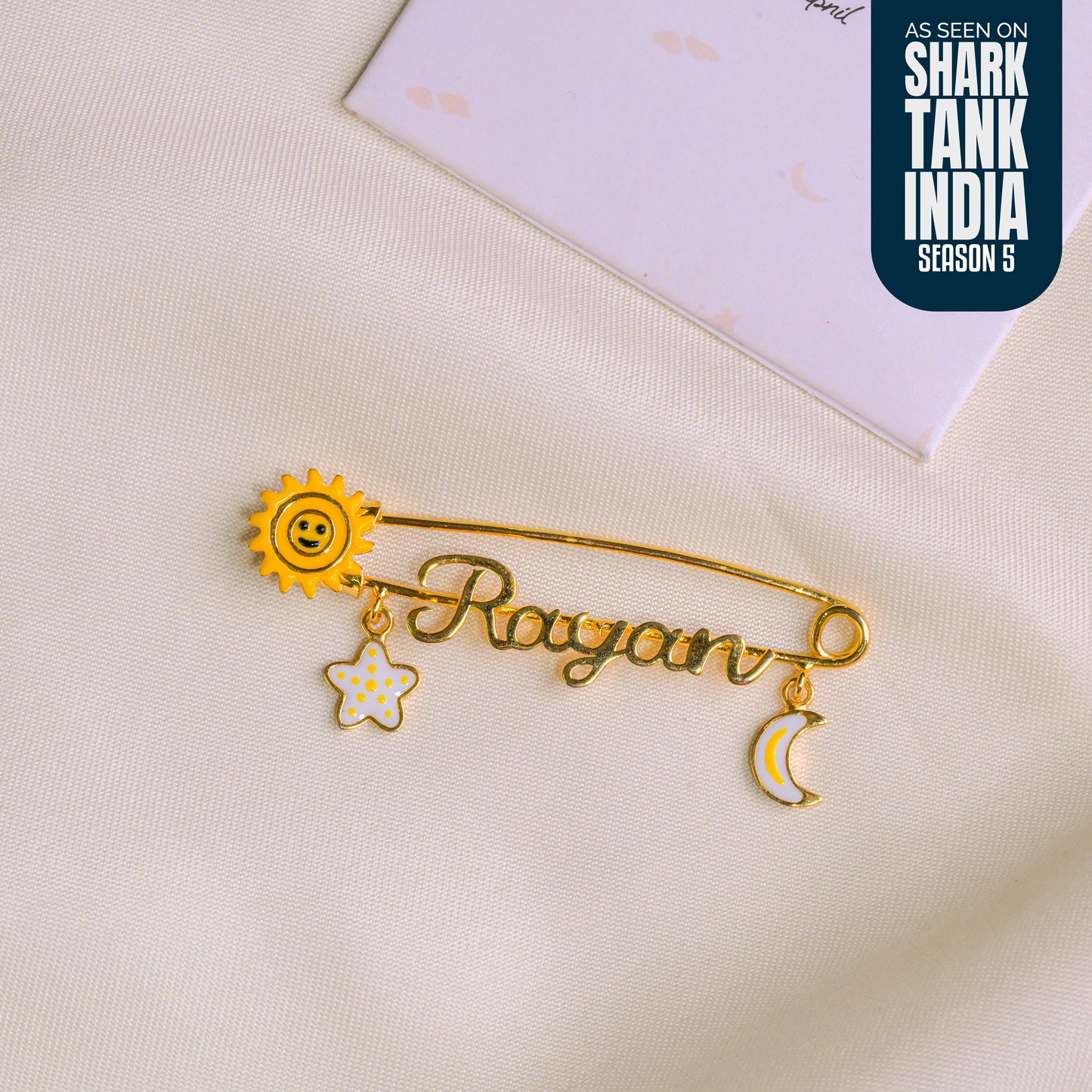 Personalized Name Sun Moon Star Silver Lapel Pin