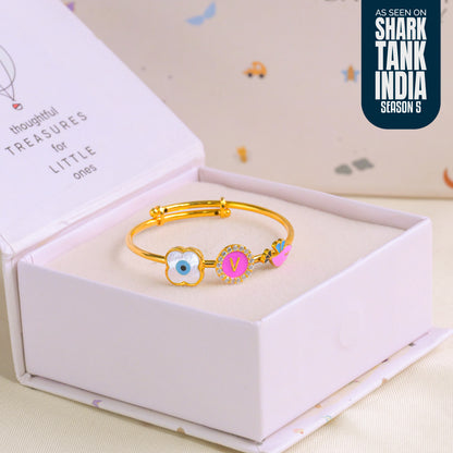 Personalized Letter Evil Eye Bird Silver Kada