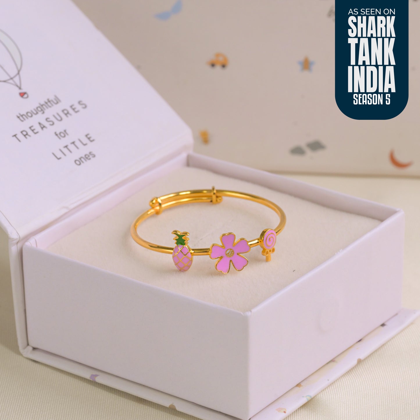 Pineapple Flower Candy Silver Kada