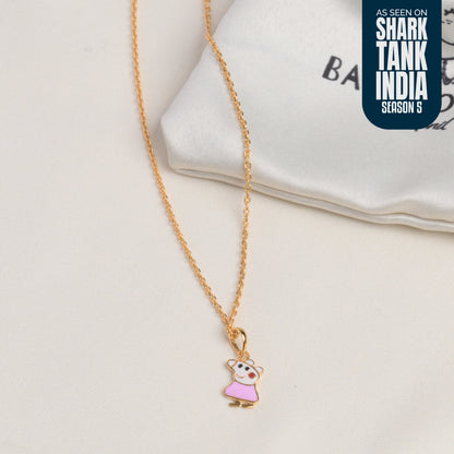 Peppa Pig Pendant With Silver Chain
