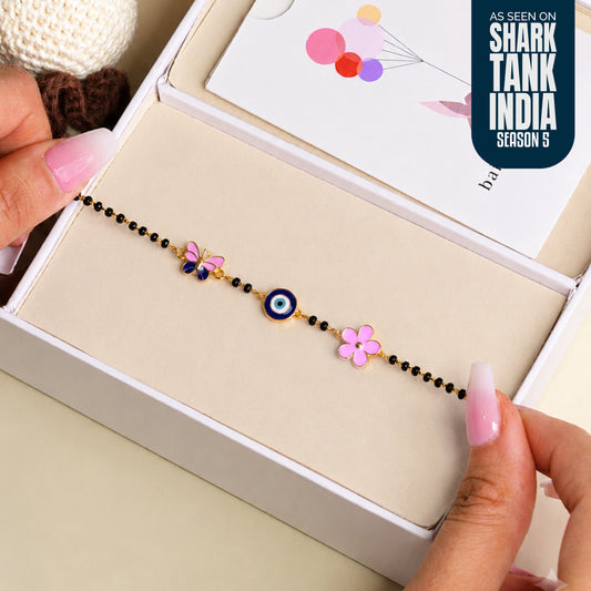 Butterfly Evil Eye Flower Silver Nazariya