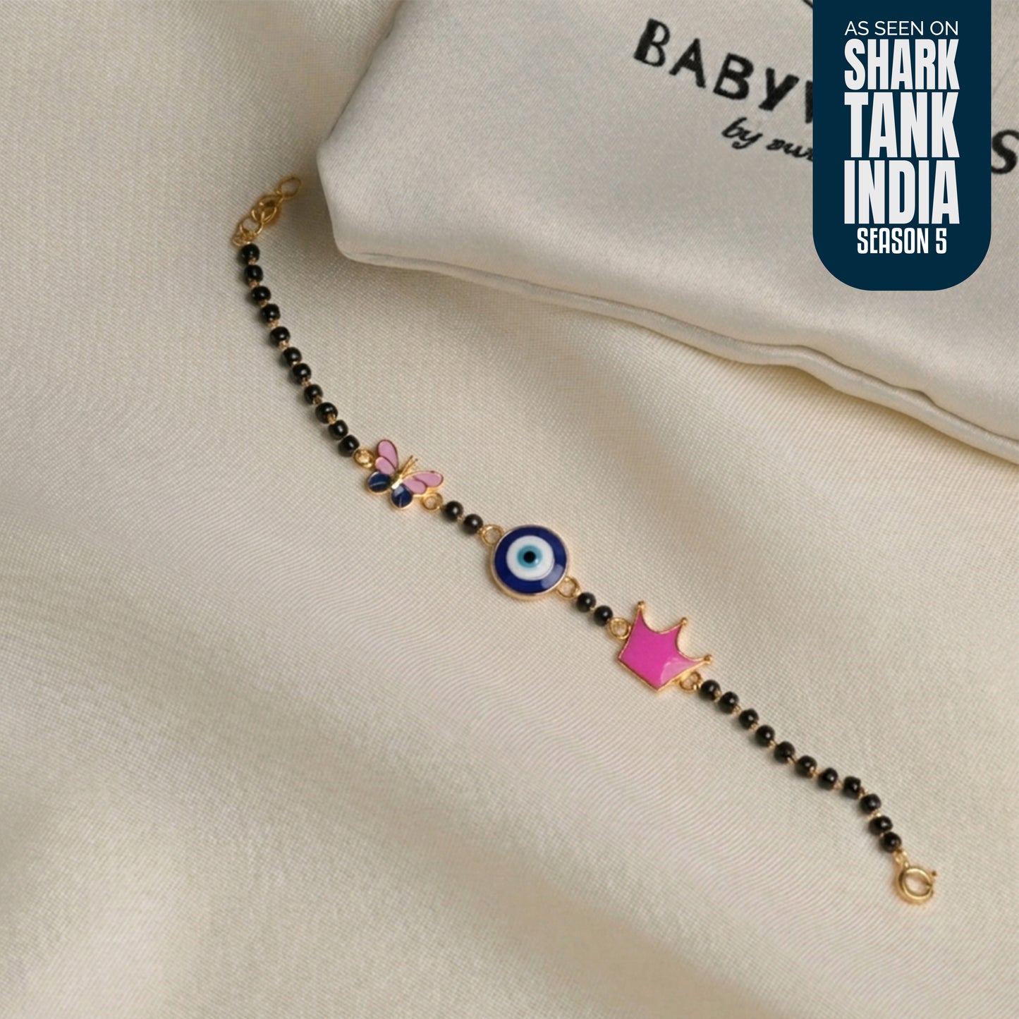 Butterfly Evil Eye Crown Silver Nazariya