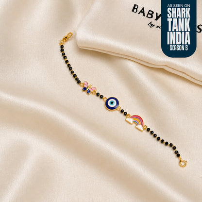 Butterfly Evil Eye Rainbow Silver Nazariya