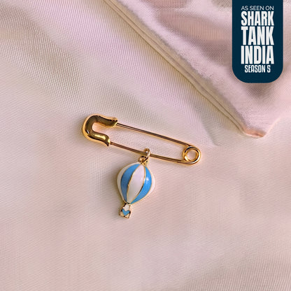Hot Air Balloon Silver Lapel Pin
