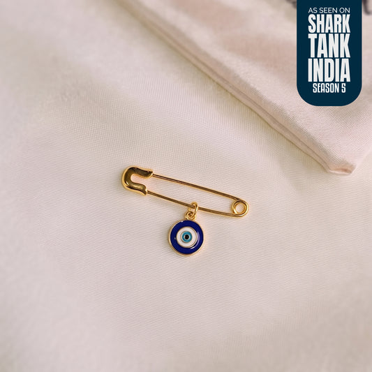 Blue Evil Eye Silver Lapel Pin