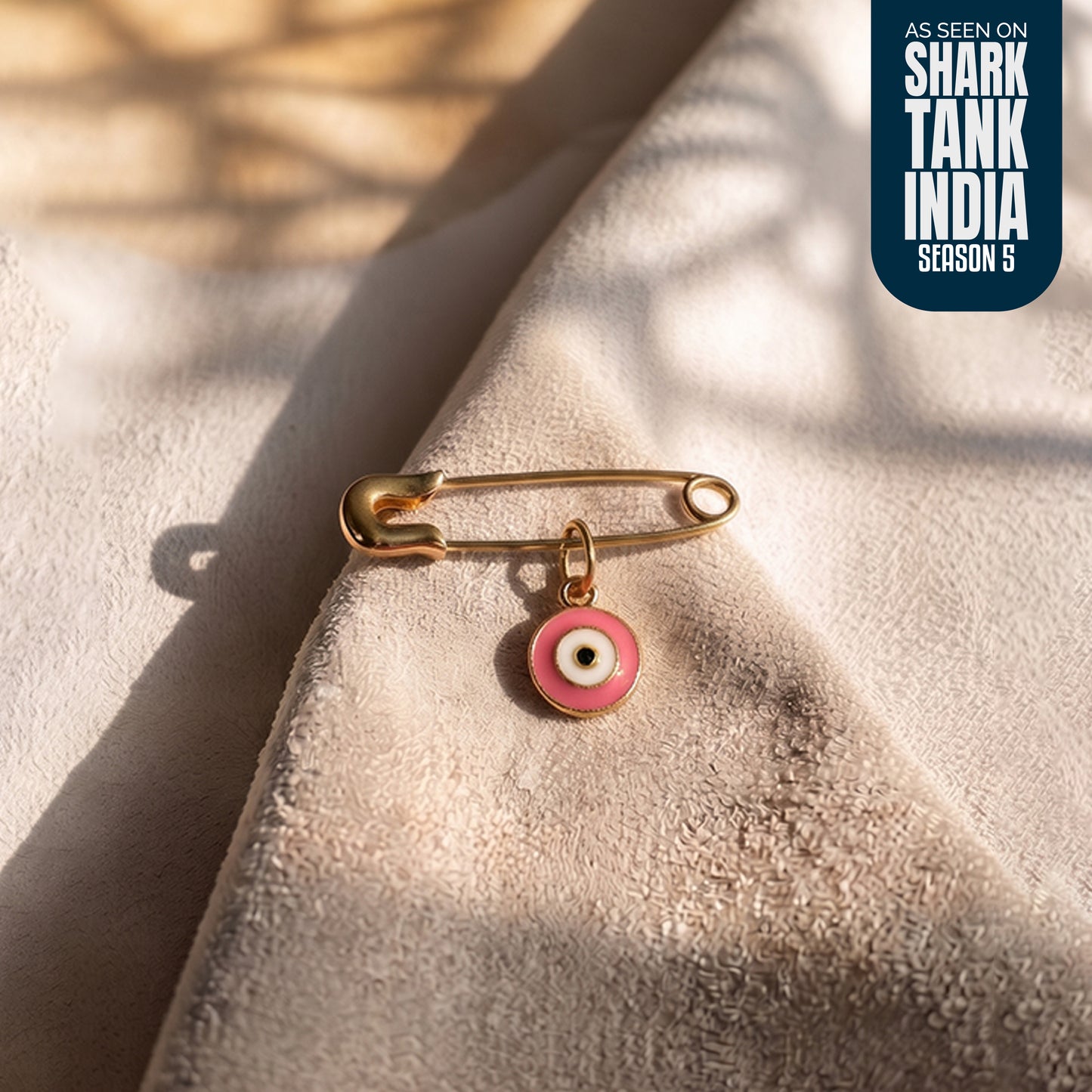 Pink Evil Eye Silver Lapel Pin