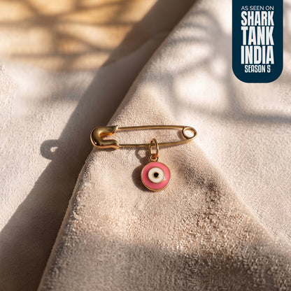 Pink Evil Eye Silver Lapel Pin