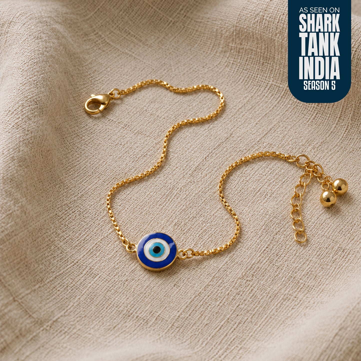 Blue Evil Eye Silver Anklet