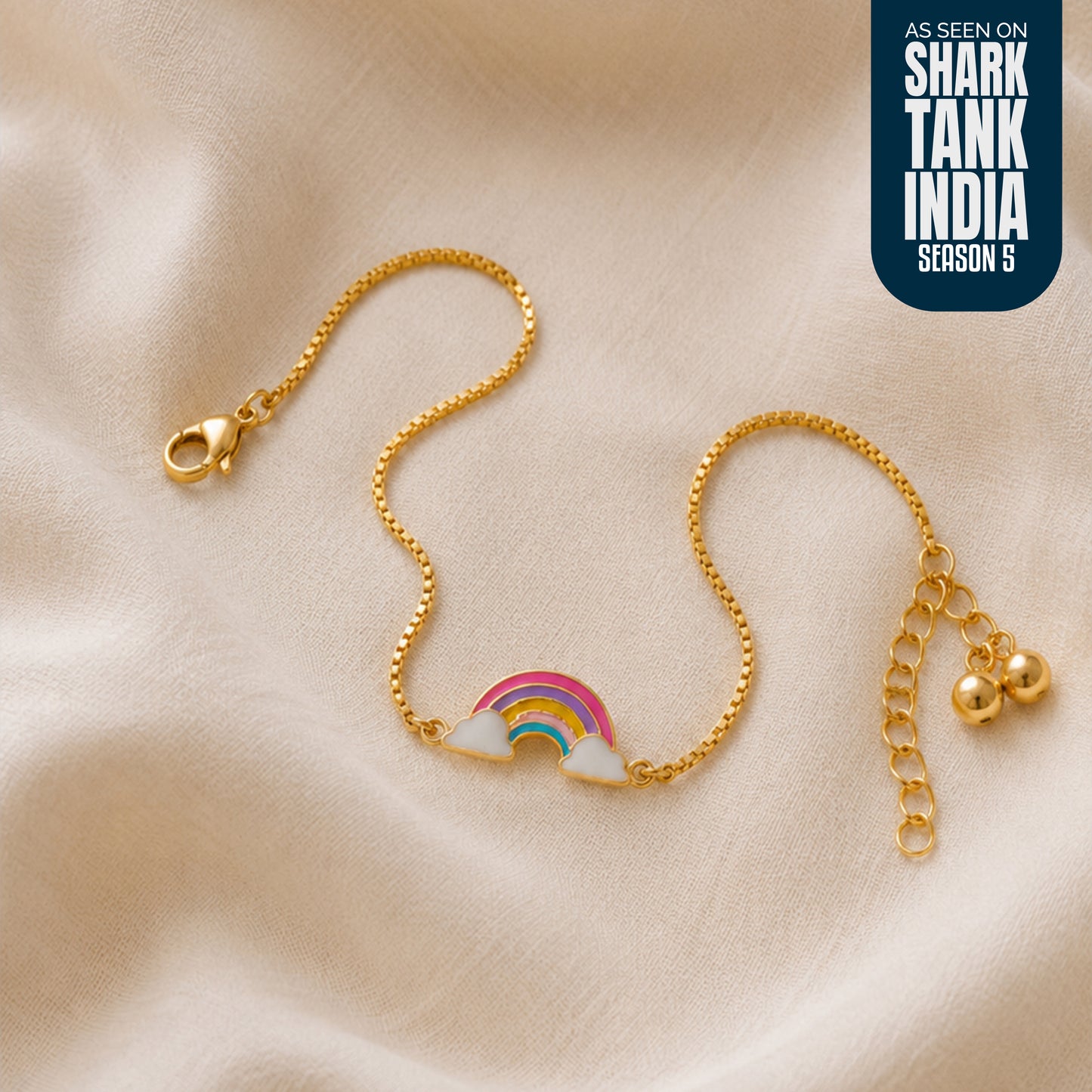 Rainbow Silver Anklet