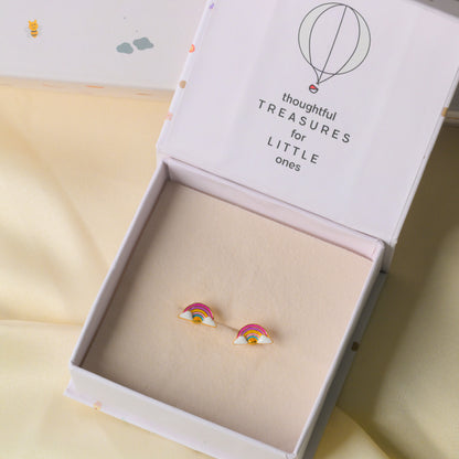 Colorful Rainbow Silver Earrings