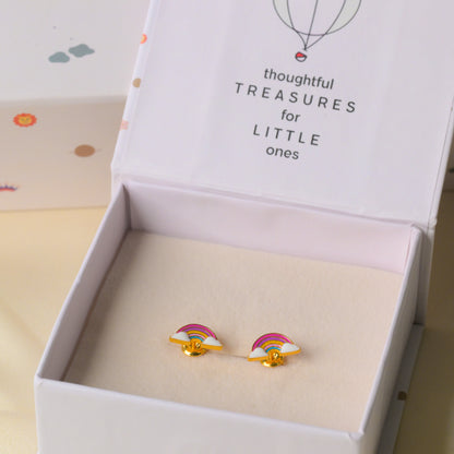 Colorful Rainbow Silver Earrings