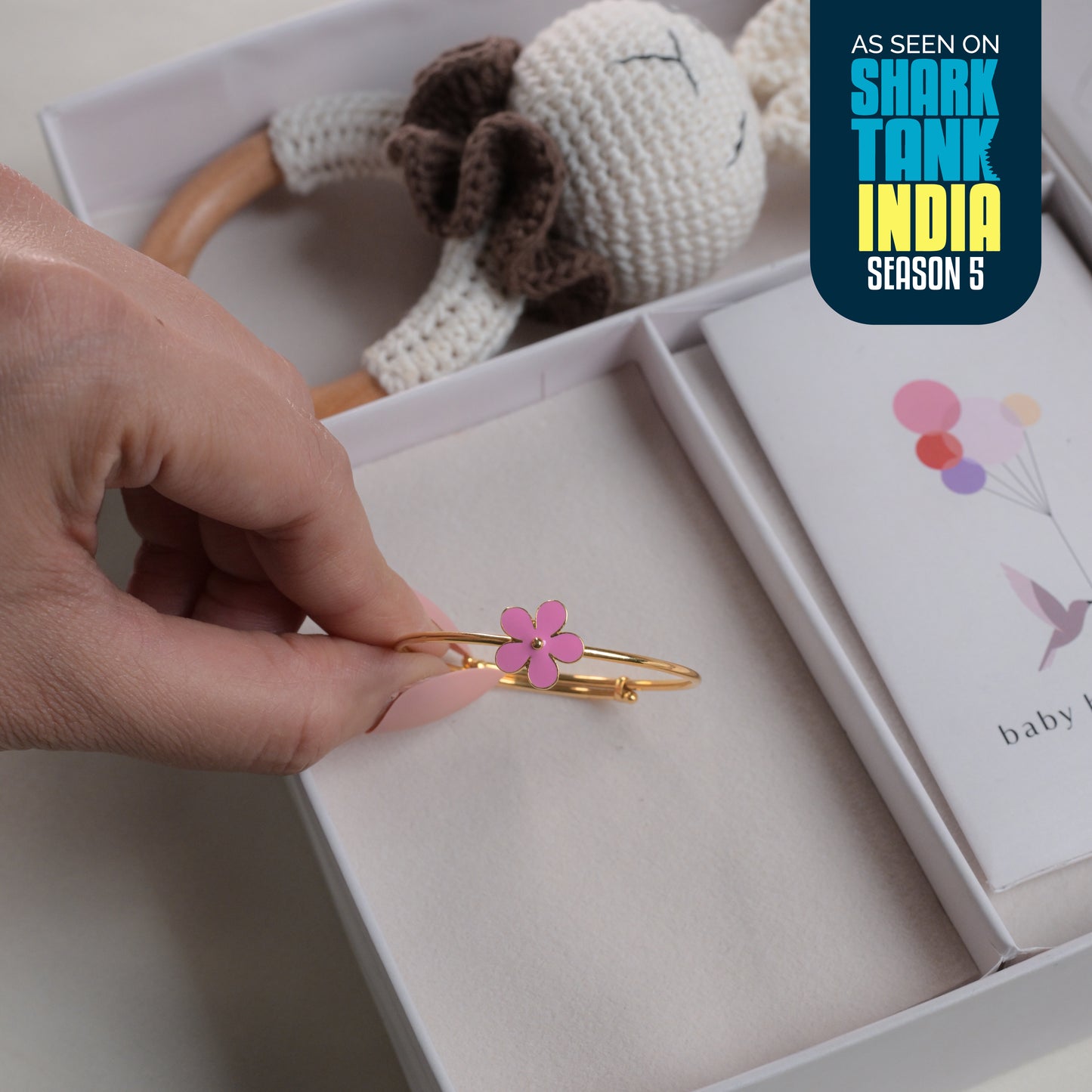 Flower Silver Kada Gift Box