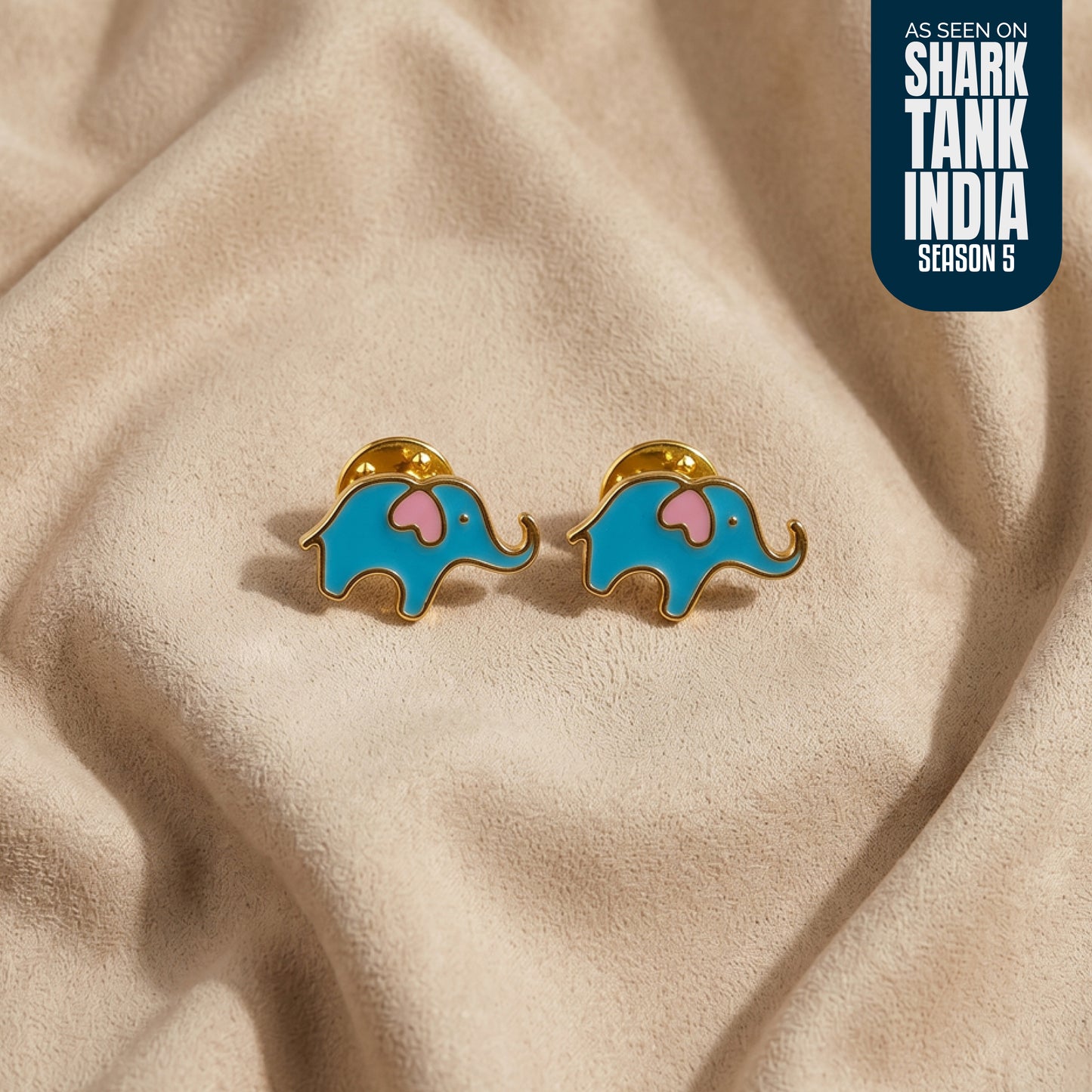 Elephant Kurta Buttons / Cufflinks Silver Set