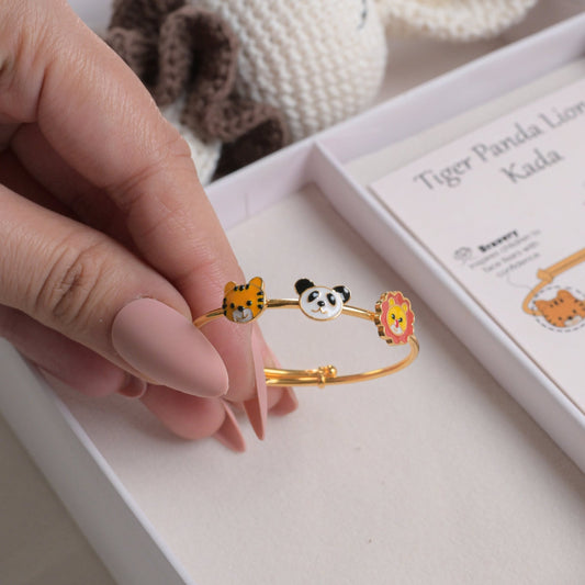 Tiger Panda Lion Silver Kada