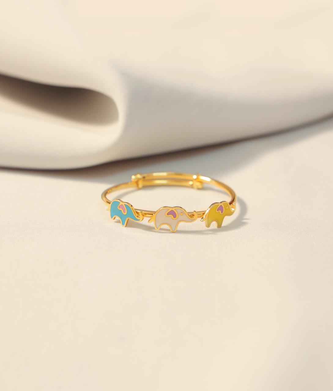 Elephant Trio Silver Kada