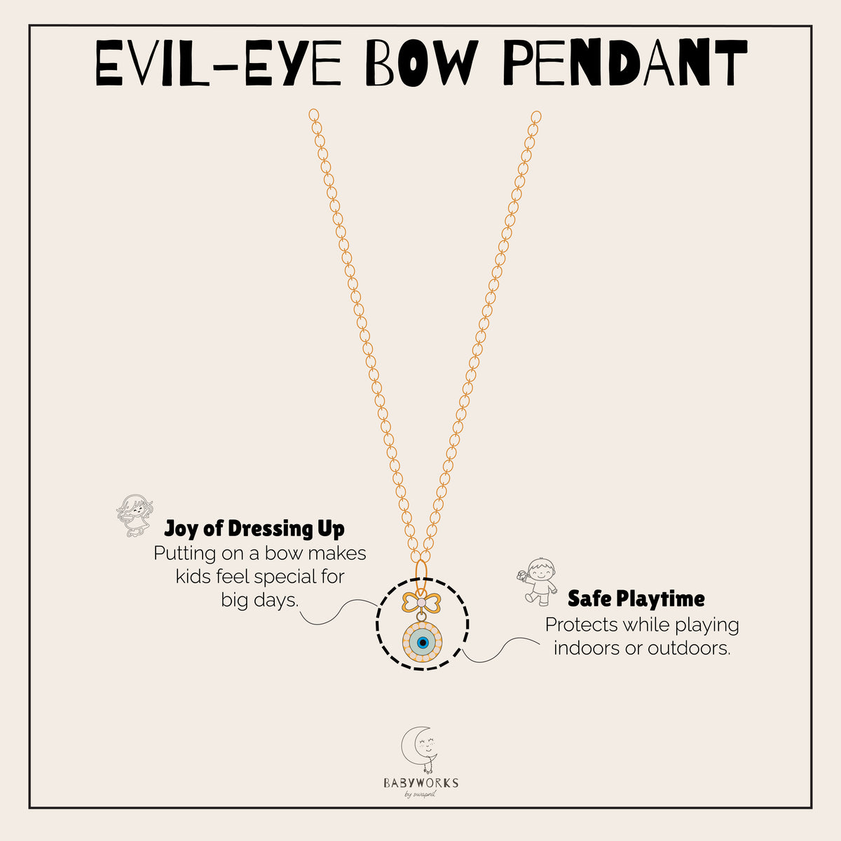 Evil-Eye Bow Pendant With Chain Silver feature image