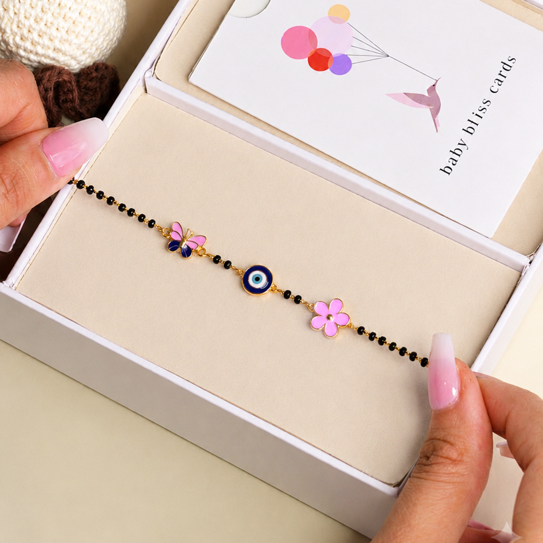 Flower evil eye butterfly nazariya for baby