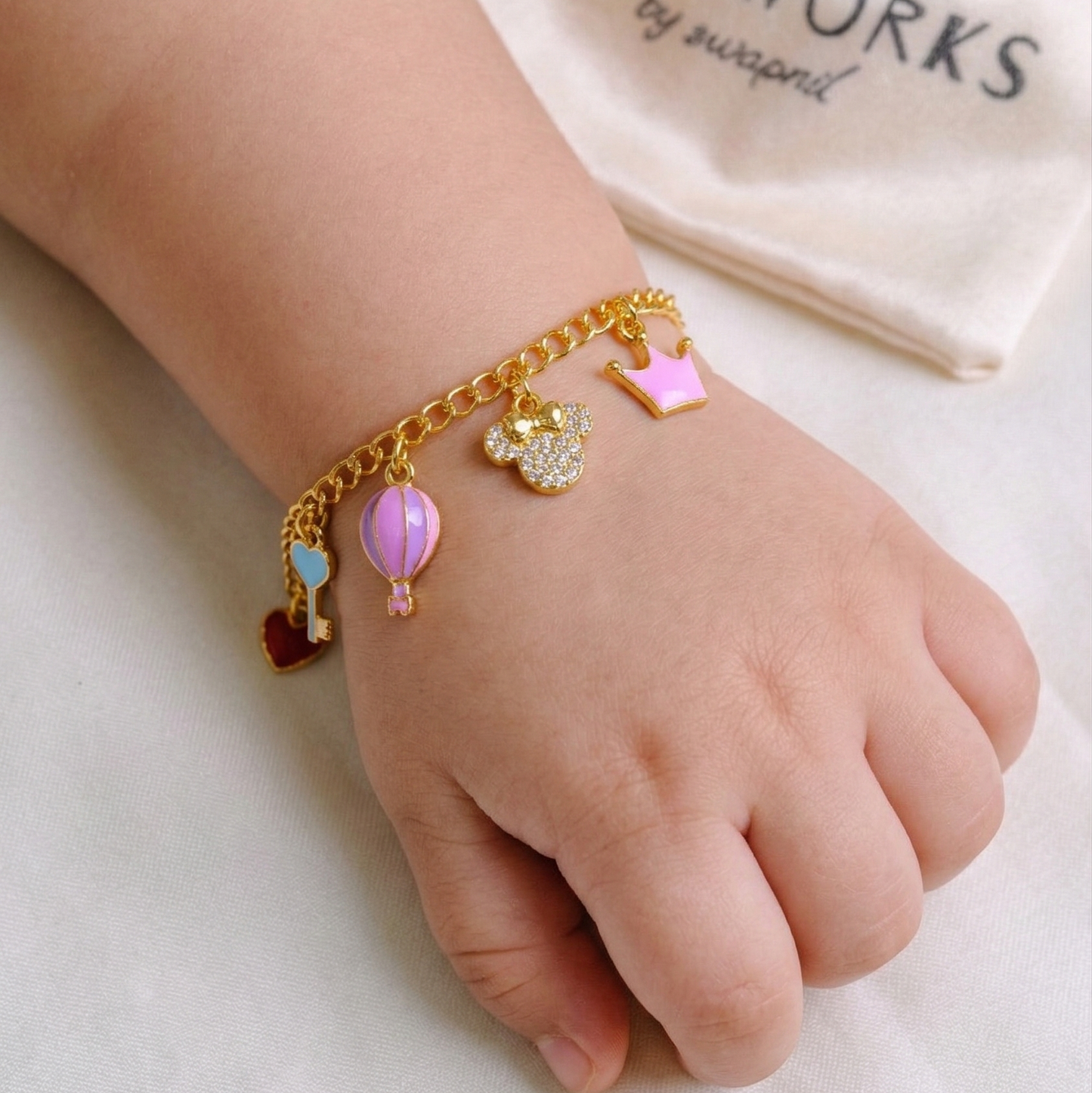 Crown Heart Silver Bracelet