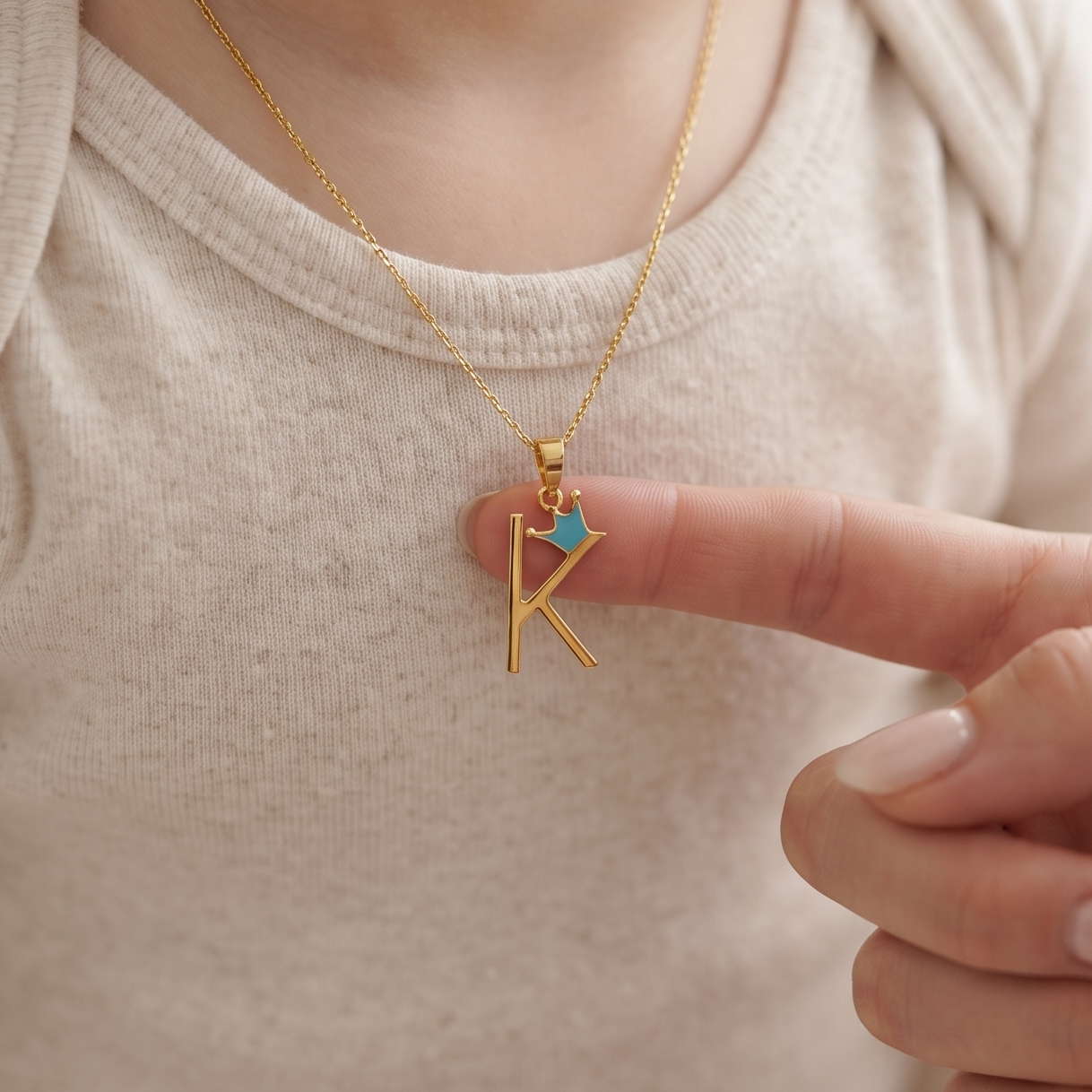 K Crown Silver Pendant with chain
