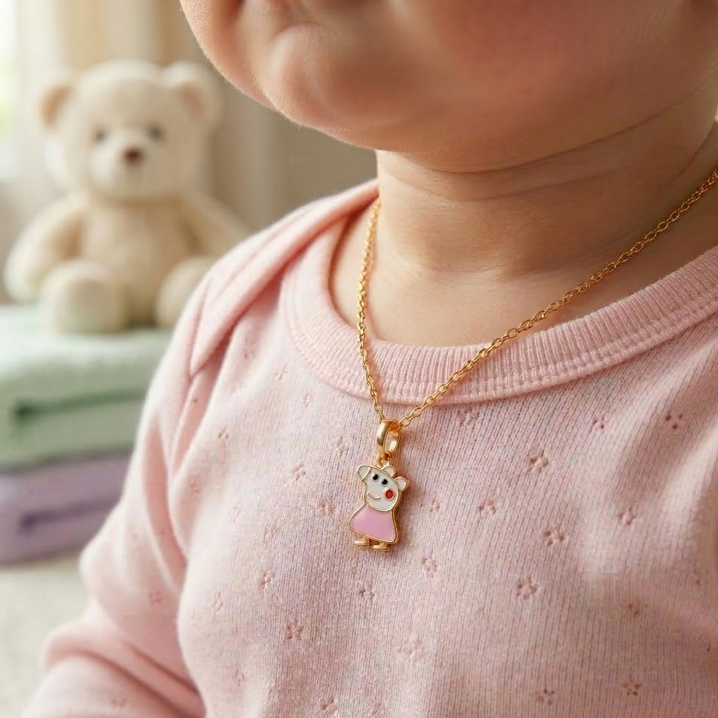 Peppa Pig Pendant With Silver Chain