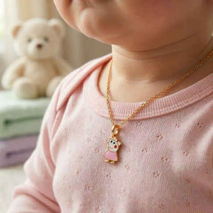 Peppa Pig Pendant With Silver Chain