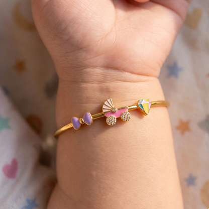 Diamond Bow Crib Silver Kada