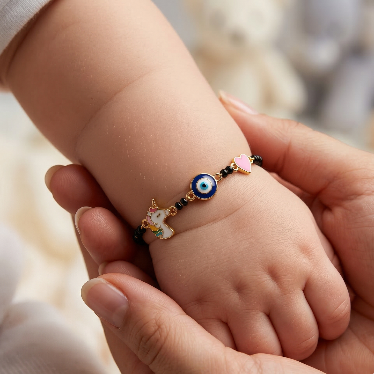 Unicorn Evil Eye Heart Silver Nazariya