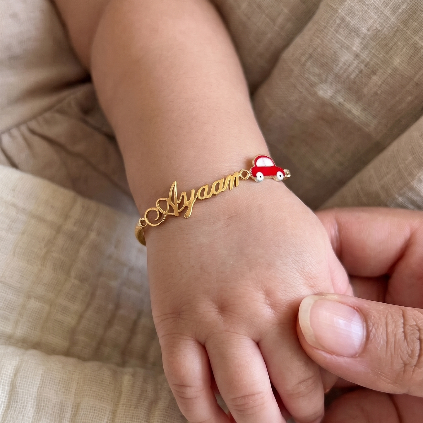 Personalized Name Car Silver Bracelet