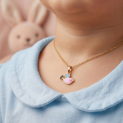 Dove Bird Silver Pendant With Chain