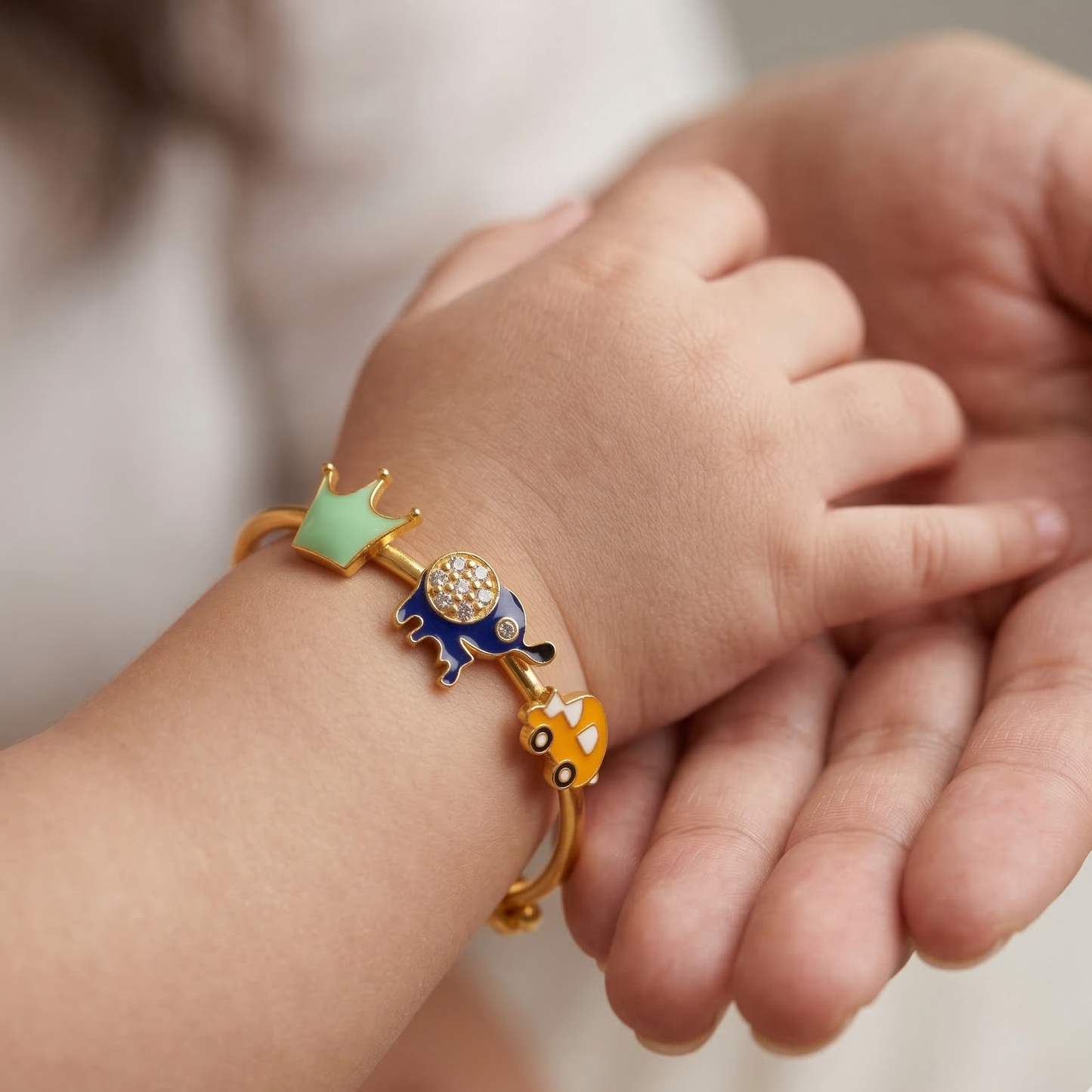 Crown Elephant Car Silver Kada