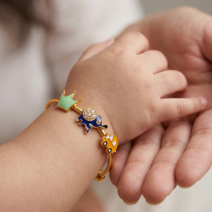 Crown Elephant Car Silver Kada