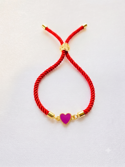 Heart Rakhi Silver Thread Bracelet