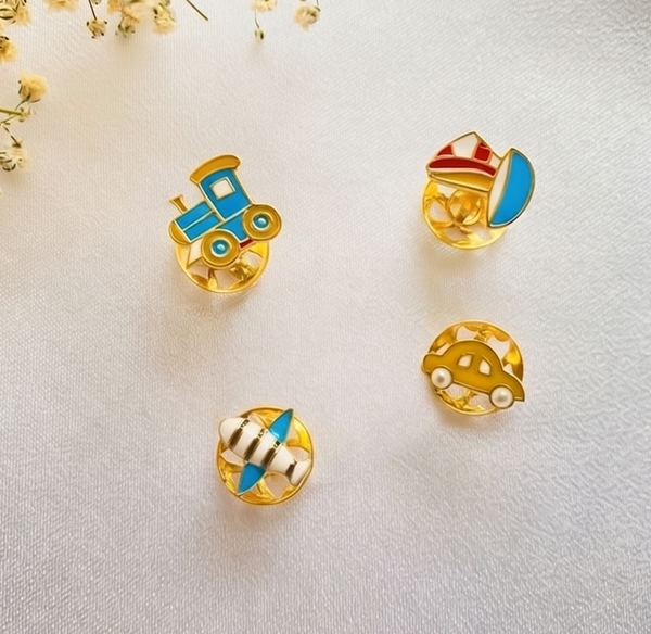 Transport Kurta Silver Buttons Set