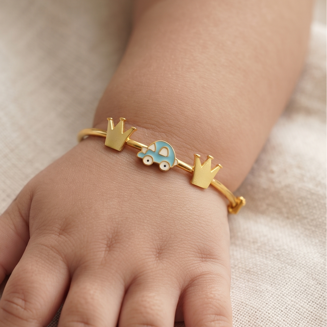 Crown Car Silver Kada