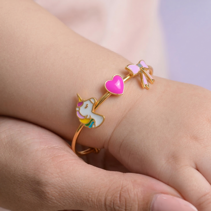Unicorn Heart Bow Silver Kada