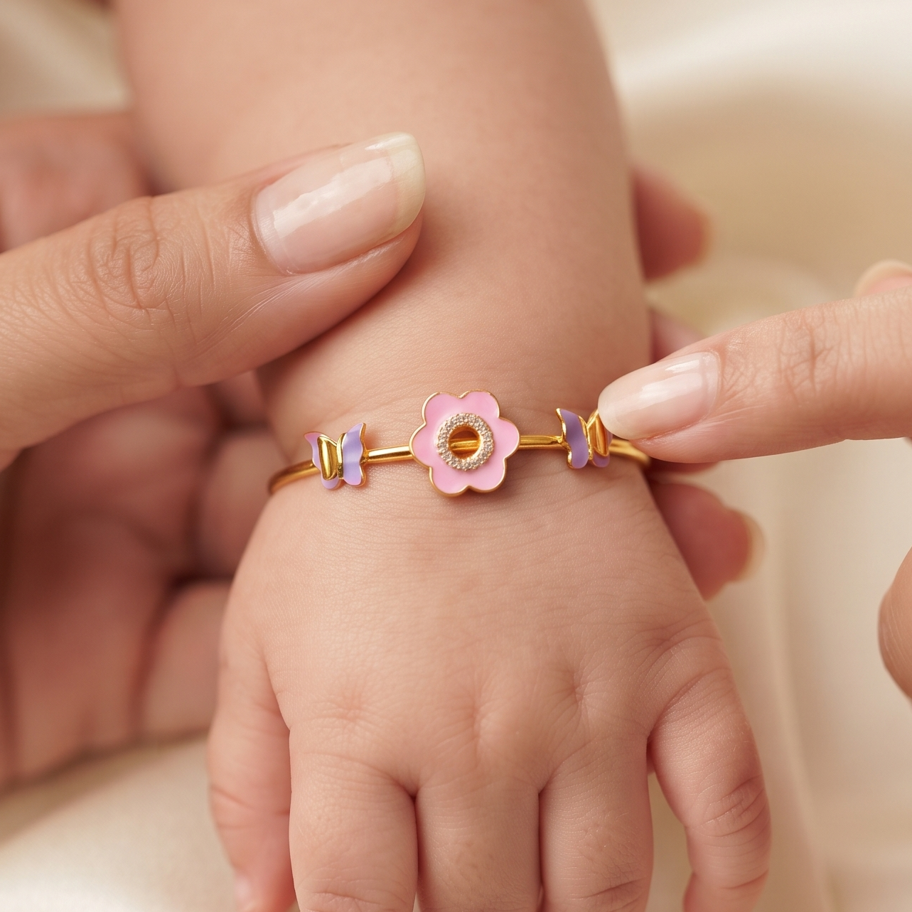 Butterflower Silver Kada