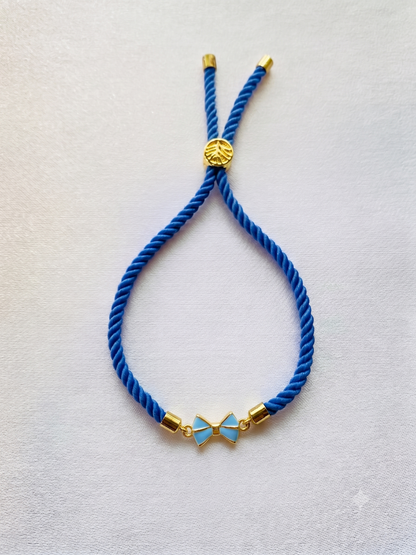 Bow Rakhi Silver Thread Bracelet
