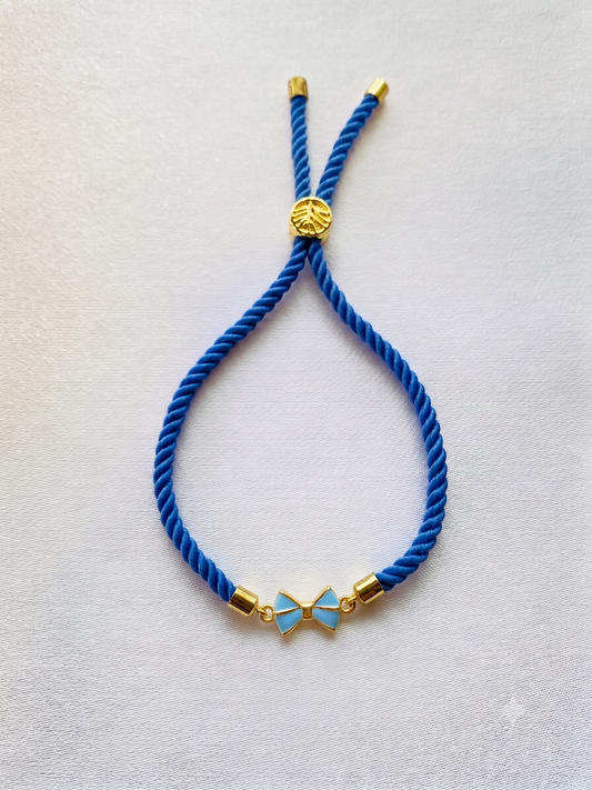 Bow Rakhi Silver Thread Bracelet