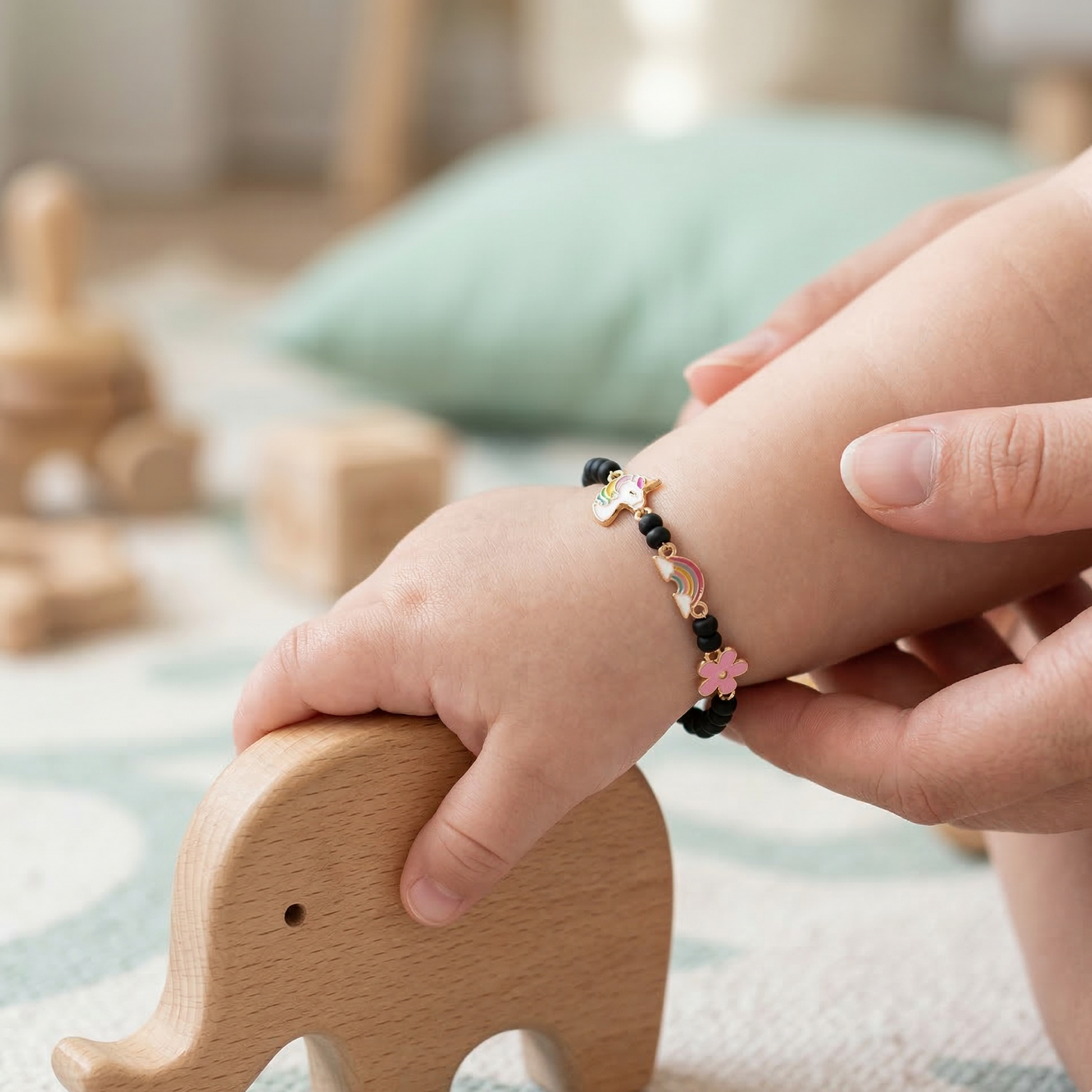 Unicorn Rainbow Flower Silver Nazariya