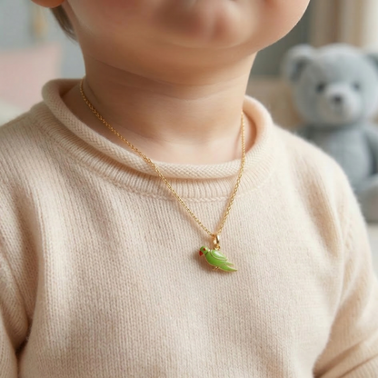 Parrot Pendant With Silver Chain