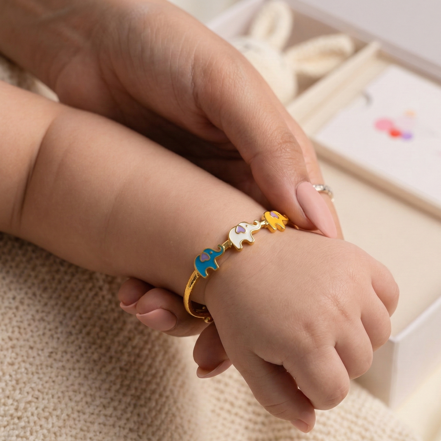 Elephant Trio Silver Kada