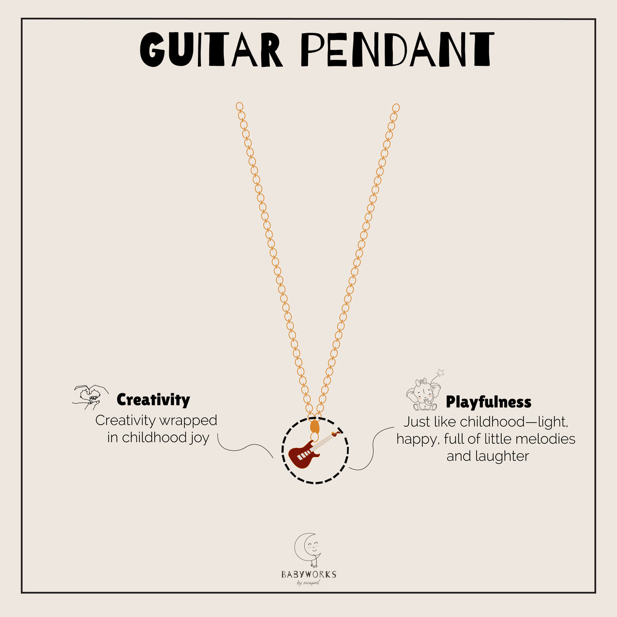 Guitar Silver Pendant With Chain feature image