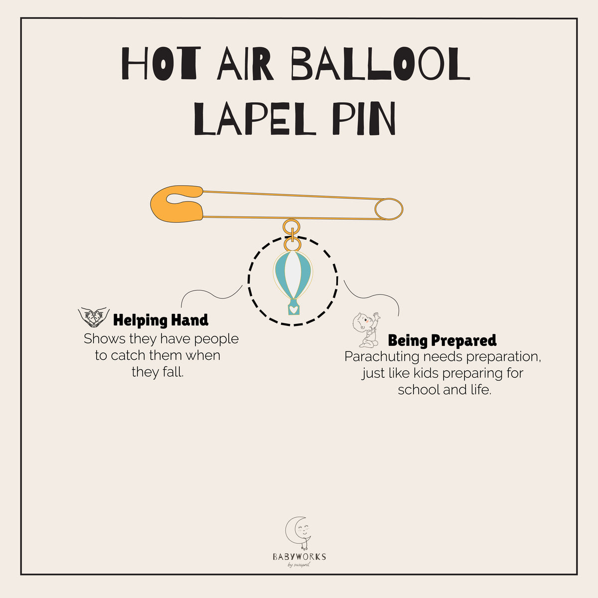 Hot Air Balloon Silver Lapel Pin feature image