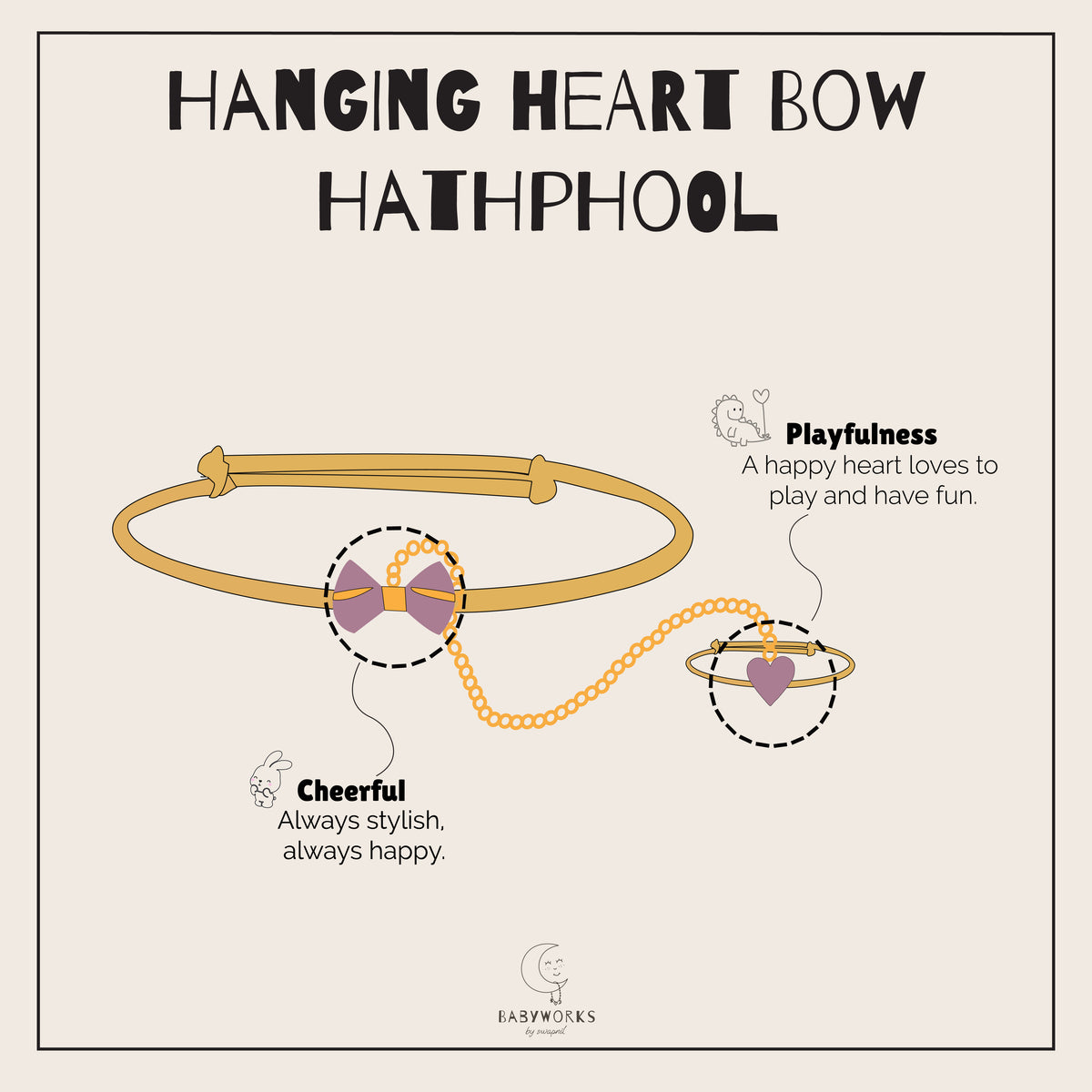 Hanging Heart Bow Silver Hathphool feature image