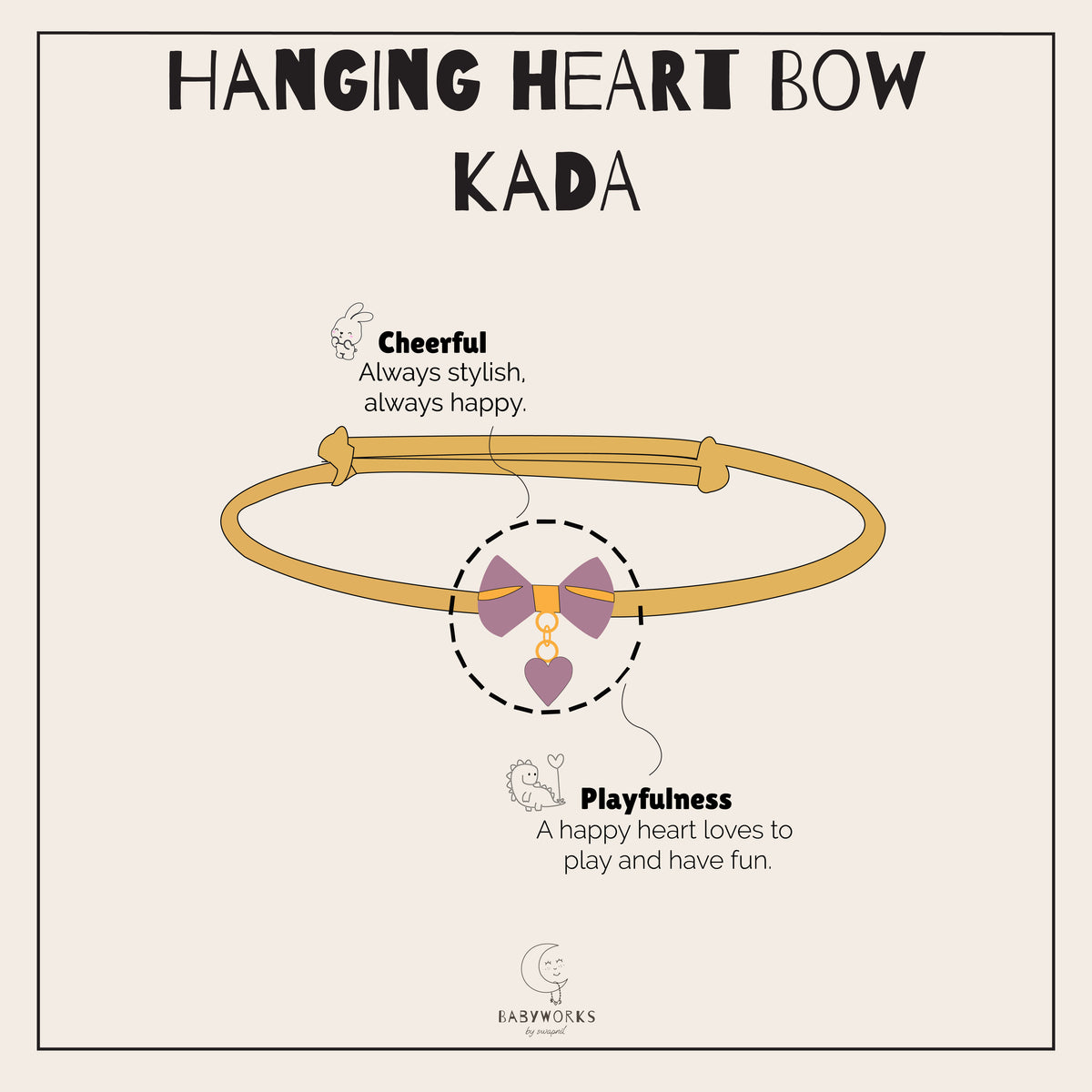 Hanging Heart Bow Silver Kada feature image