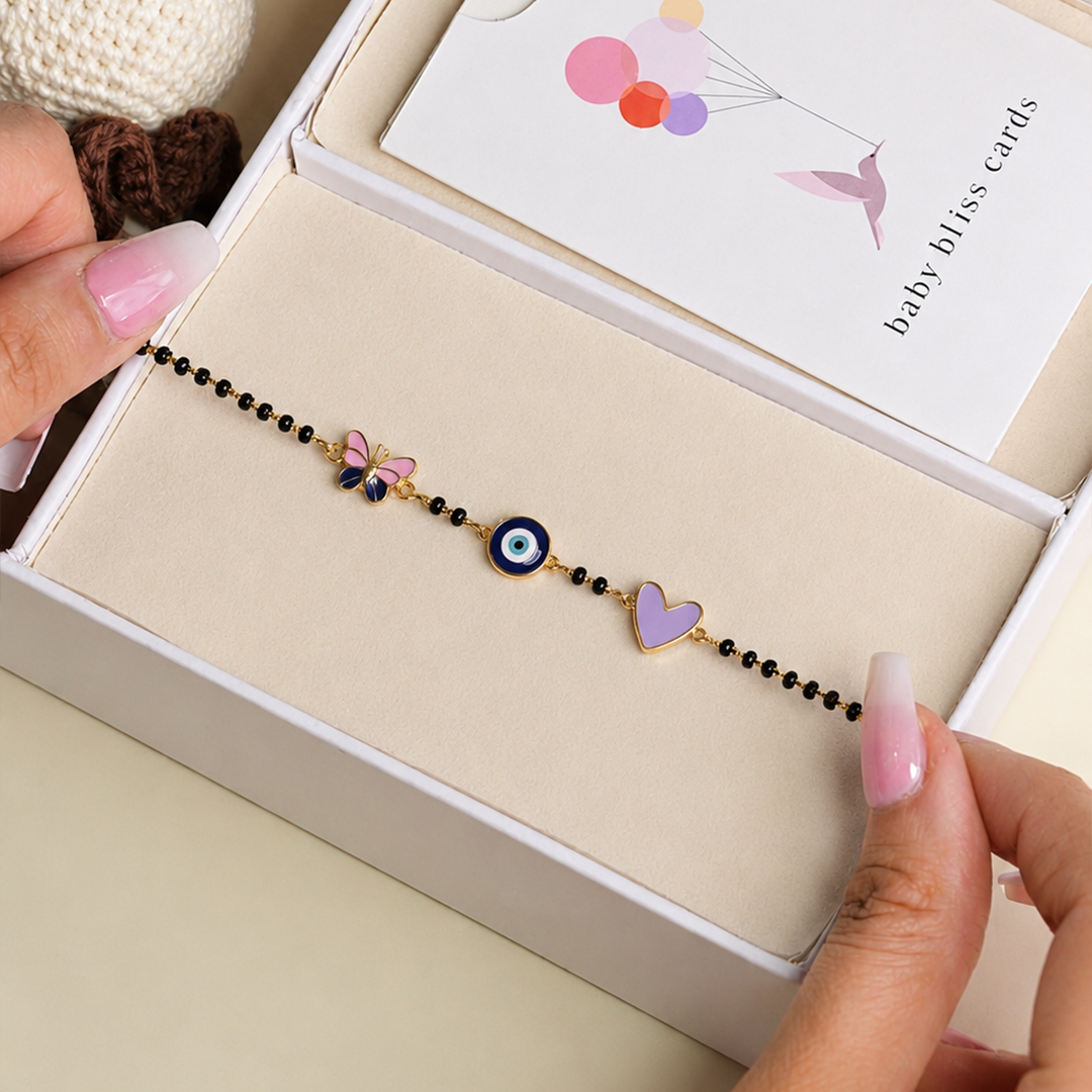 Heart butterfly evil eye nazariya for baby