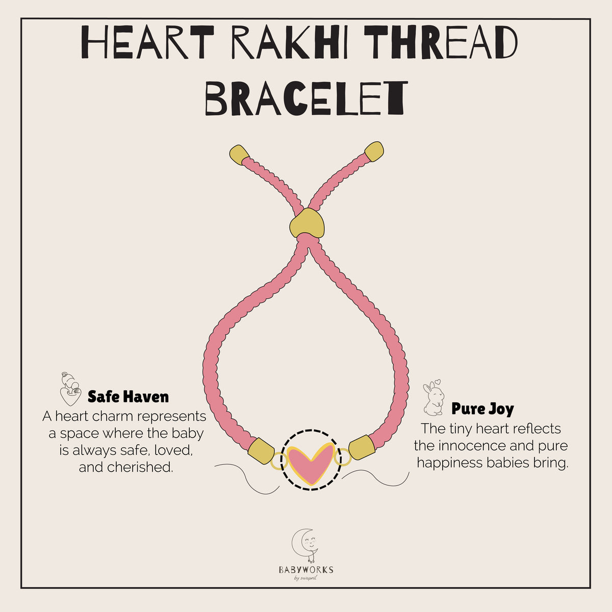 Heart Rakhi Silver Bracelet feature image